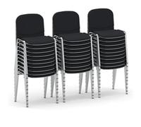 ISO Stacking Chair Black Fabric Chrome Frame (Bundle of 30)