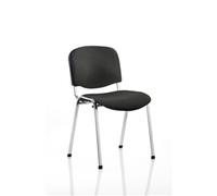 ISO Stacking Chair Black Fabric Chrome Frame Without Arms