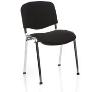 ISO Stacking Chair Black Fabric Chrome Frame Without Arms