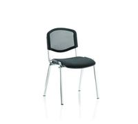ISO Stacking Chair Mesh Back Black Fabric Chrome Frame (MOQ of 4 - Priced Individually)