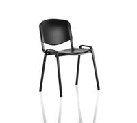 ISO Stacking Chair Black Poly Black Frame Without Arms