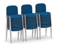 ISO Stacking Chair Blue Fabric Chrome Frame (Bundle of 30)