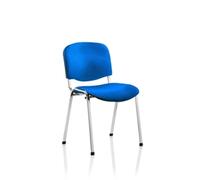ISO Stacking Chair Blue Fabric Chrome Frame (MOQ of 4 - Priced Individually)