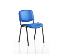 ISO Stacking Chair Blue Vinyl Black Frame (MOQ of 4 - Priced Individually)