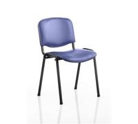 ISO Stacking Chair Blue Vinyl Black Frame (MOQ of 4 - Priced Individually)