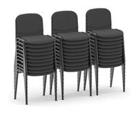ISO Stacking Chair Charcoal Fabric Black Frame (Bundle of 30)