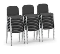 ISO Stacking Chair Charcoal Fabric Chrome Frame (Bundle of 30)