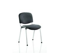 ISO Stacking Chair Charcoal Fabric Chrome Frame (MOQ of 4 - Priced Individually)