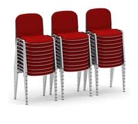 ISO Stacking Chair Wine Fabric Chrome Frame (Bundle of 30)