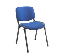 ISO Visitor Chair Blue Fabric Black Frame Without Arms - BR000057