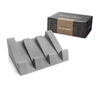 iSoapStone Silicone Soap Dish (USA Patented) Self Draining Bar Soap Holder for Shower Bathroom Sink, Drying Soap Dish Tray Kitchen Sponge Holder Easy Cleaning Soap Saver Mat (Light Grey, 1)