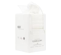 ISOCLEAN Soft Cotton Disposable Face Towel - Textured Dry Wipes for Makeup Removal & Facial Cleansing - Ultra Absorbent, Dual-Texture Face Cloth for Sensitive Skin, No Fragrance - Box of 60