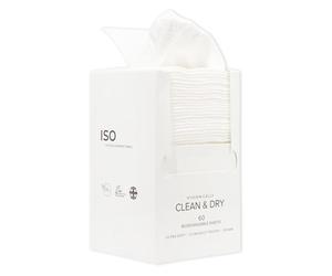 ISOCLEAN Soft Cotton Disposable Face Towel - Textured Dry Wipes for Makeup Removal & Facial Cleansing - Ultra Absorbent, Dual-Texture Face Cloth for Sensitive Skin, No Fragrance - Box of 60