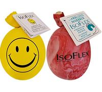 Isoflex Stress Ball Two Pack. One 'Happy Face' - Yellow And One Marbleized - Assorted Colors. E-Book Included.