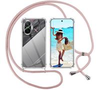 ISOI Mobile Phone Strap for Xiaomi Poco F7, Case with Strap, Mobile Phone Case for Hanging, Necklace Case, Shockproof, Camera Protection, Adjustable Length, Pink