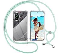 ISOI Mobile Phone Strap for Xiaomi Poco F7, Case with Strap, Mobile Phone Case for Hanging, Necklace Case, Shockproof, Camera Protection, Adjustable Length, Green