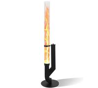ISOISL Outdoor Pellet Fire Torch Patio Heater, Stainless Steel Flame Tower with 100×8 cm Glass Tube, Decorative Garden Fire Column for Terrace, Eco-Friendly Pellet Burning Heater, Easy to Assemble