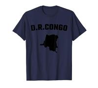 Isolated black silhouette of a map of DR Congo T-Shirt