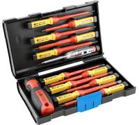 HÖGERT TECHNIK Set of 13 Insulated Hand Screwdrivers Magnetic Non-Slip Handle Phillips Screwdriver and Slotted Screwdriver 1000V Universal