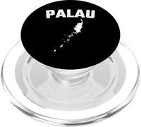 Isolated white silhouette of a map of Palau PopSockets PopGrip for MagSafe