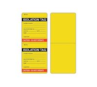 Isolation Inspection Tags 180 x 75mm - Pack of 10 | 2-Part Perforated Safety Tags | Polypropylene Lockout Tagout Inspection Tags for Industrial & Workplace Use