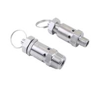 Isolation Valve 1/4" 1/2" BSPT Male 0.5-2 2-6 6-10 Bar Adustable 304 316 Stainless Sanitary Spring Pressure Relief Safety Valve Air Compressor(1/2",BSPT_SS316_0.5-2 BAR)
