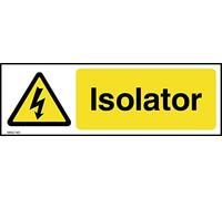 Isolator Sign - 300mm x 100mm - Self Adhesive Sticker (MISC140)