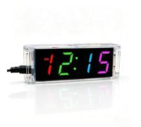ISolderStore Soldering Practice Kits 4 Digital DIY Clock Kits Color Electronic Clock Kit Solder Practice Kit for Student Child