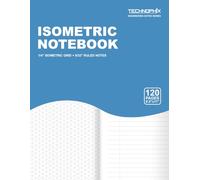 Isometric Grid Notebook: 1/4″ Isometric Grid + 9/32″ Ruled Notes | 120 Pages, 8.5″ × 11″ | Technophix Engineering Notes Series