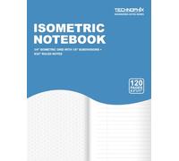 Isometric Grid Notebook: 1/4″ main grid with 1/8″ subdivisions + 9/32″ Ruled Notes | 120 Pages, 8.5″ × 11″ | Technophix Engineering Notes Series