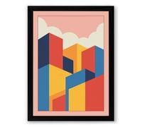 Isometric Structures Geometric Framed Wall Art Print A3 (42×29.7cm) Black, Wall Decor for Living Room, Bedroom, Office & Home, Ready to Hang, Art Gift
