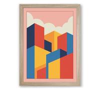 Isometric Structures Geometric Framed Wall Art Print A3 (42×29.7cm) Oak, Wall Decor for Living Room, Bedroom, Office & Home, Ready to Hang, Art Gift