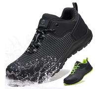 ISOOUS Men's Safety Trainers S3 ESD SRC Non-Metallic Work Shoes Waterproof Safety Shoes FO Black 45
