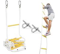 ISOP Rope Ladder 15 Ft | Indoor or Outdoor Ladders for Homes, Treehouse, Playground & Climbing | Swing Set Accessories with Spring Hooks for Kids & Adults - Durable | 11kN Spring Hooks up to 2000 lb
