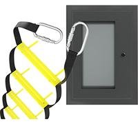 ISOP Fire Escape Ladder 4m Built-In Cabinet - 2 Story Emergency Ladder with Wall Mounted Storage - Wall-fixed Fire rescue Ladders for Private Homes, Offices and Comercial Buildings - Integrated Ladder