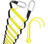 ISOP Fire Escape Ladders 4 m | Retractable Ladder for 2 Story Homes | Compact & Portable | Rope Ladder for Balcony & Windows Escape - Fire Evacuation Ladders from Second Floor | Certified Rescue Tool