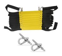 ISOP Fire Escape Rope Ladder 10m with Mounting Hardware | Fire Escape Ladder for Home 4th Storey | Portable, Foldable & Compact | Emergency Ladder Wall Fixed | Reusable Fire Rescue Ladders