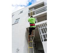 ISOP Fireproof Rescue Ladder 10m for 4 Storey Houses - Fire Ladders with Hook and Safety Belt - Quick to Install and Easy to Use