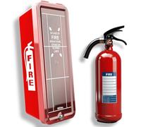 ISOP Plastic Fire Extinguisher Cabinet Small - 48 cm for 2.5 kg / 5 lb Extinguishers | Wall-Mounted Outdoor Fire Extinguisher Box | Weather-Resistant & Lightweight Secure Mounting