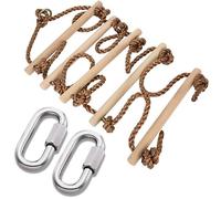 ISOP Swedish Wall Rope Ladder 6.5 ft - Climbing Rope Ladders for Kids | Tree Ladder Play Equipment | Wooden Ladders with Spring Hooks | Playground Accessories | Kids Climbing Toys for Backyard