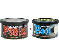 isopon 2 x U-POL Davids P38 & P40 Body Filler Compound Car Body Repair Kit