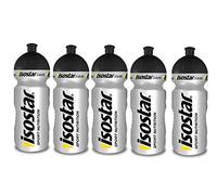 Isostar Sport water bottle 500-650 ml - BPA-free - Water bottle for running, cycling, gym, hiking - Practical and leak proof push & pull closure, (5x500 ml)