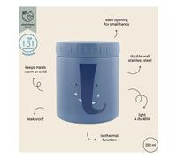Trixie Insulated Food Jar - Mrs. Elephant | 350ml | Leak-Proof & Portable | Keeps Food Hot or Cold | Stainless Steel | Kids' Lunch Container