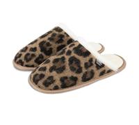 Isotoner® Ladies Animal Fur Mule, Classic Mule Slipper with Pillowstep® Tufted Insole, Memory Foam for Comfort, Heel Layer for Impact Absorption, Ultra Comfort Foam Layer, Animal Print, 6 UK