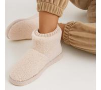 Isotoner® Ladies Borg Boot With Cuff Detail Cream UK Size 6