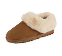 Isotoner Ladies Genuine Suede Bootie With Fur Cuff & Lining