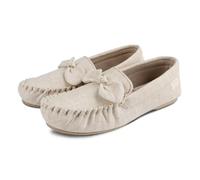 Isotoner® Ladies Linen Bow Moccasin Slipper (UK Size 4)