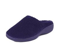 Women's Totes Isotoner POPCORN TERRY Womens Mule Slippers Navy - Size: 4