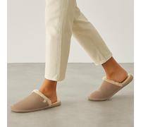 Isotoner® Ladies Real Suede Mule With Water Repellency Sand UK Size 4