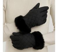 Isotoner® Ladies SmarTouch® Water Repellent Padded Gloves With Fur Cuff